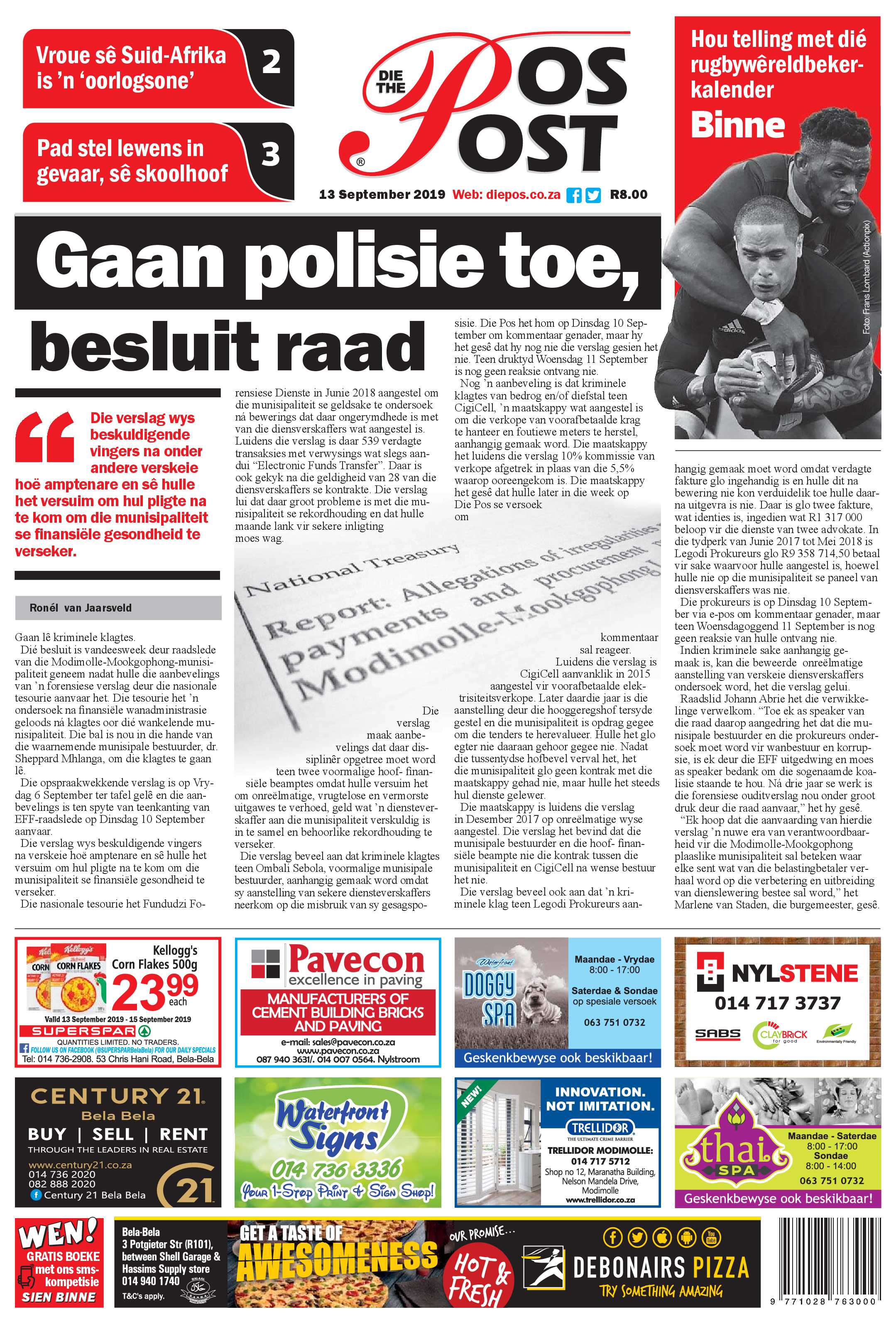 Die Pos 13 September 2019 page 1