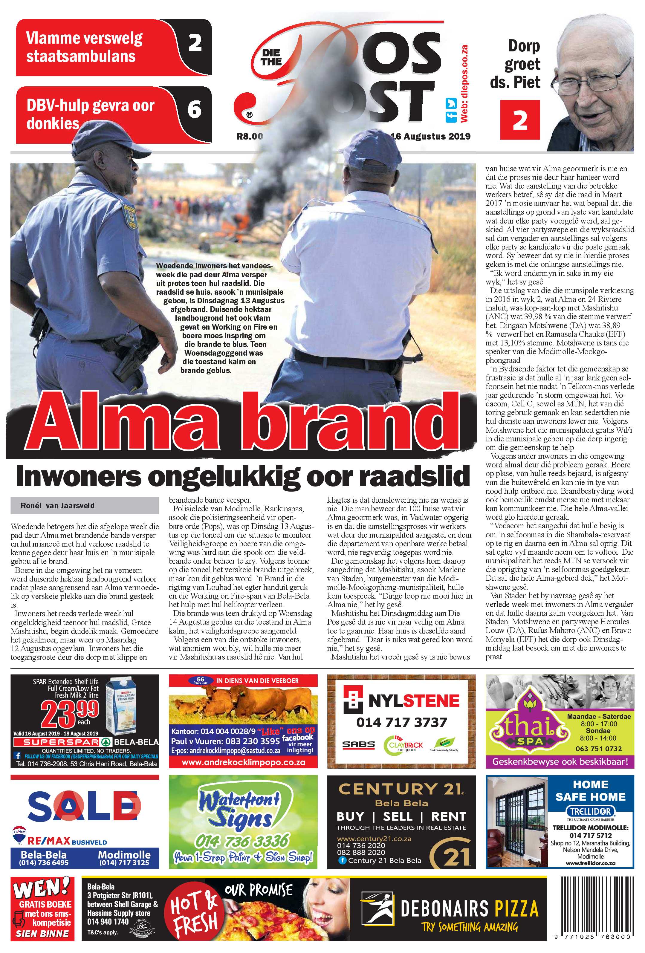Die Pos 16 August 2019 page 1