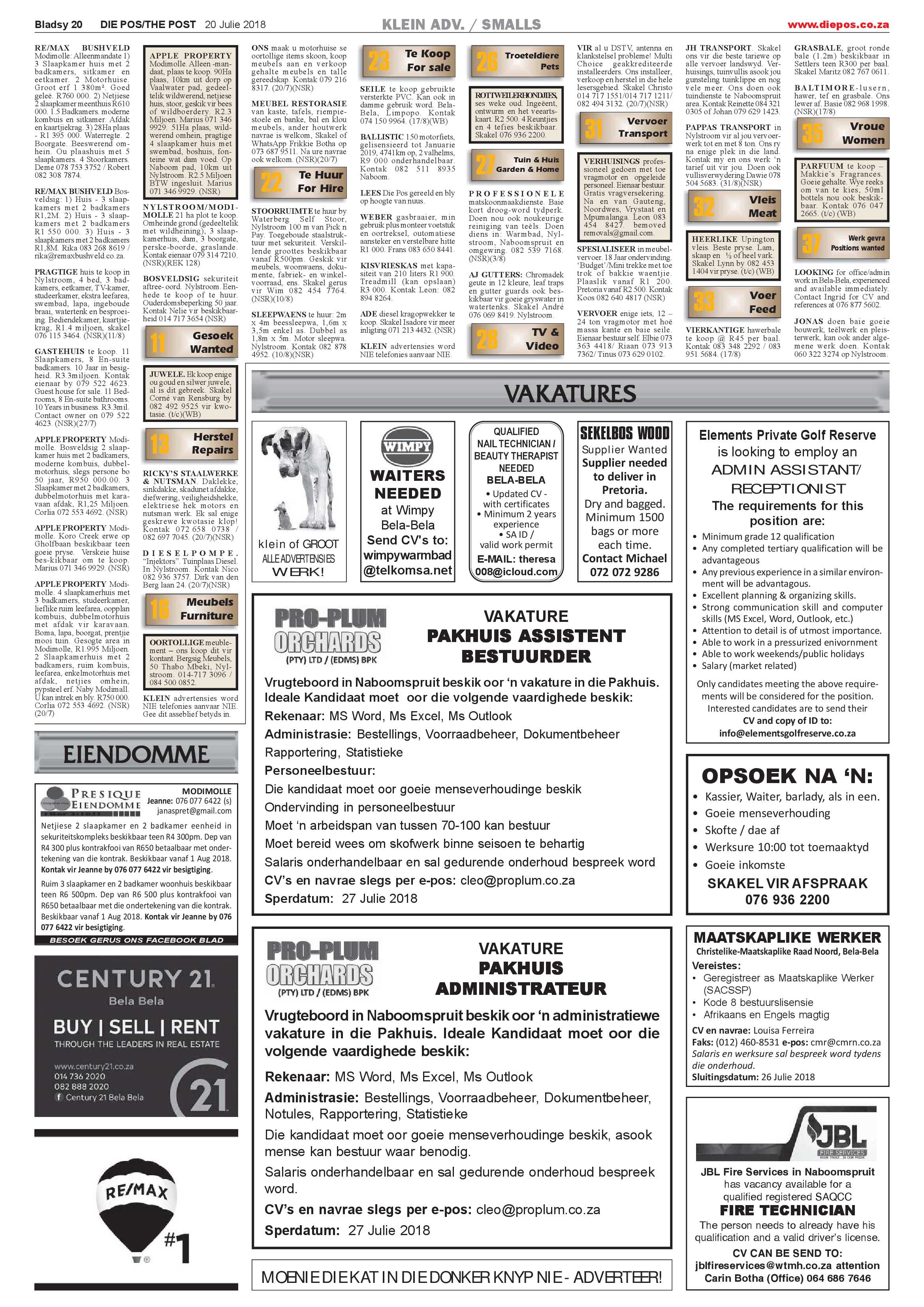 Die Pos 20 July 2018 page 20