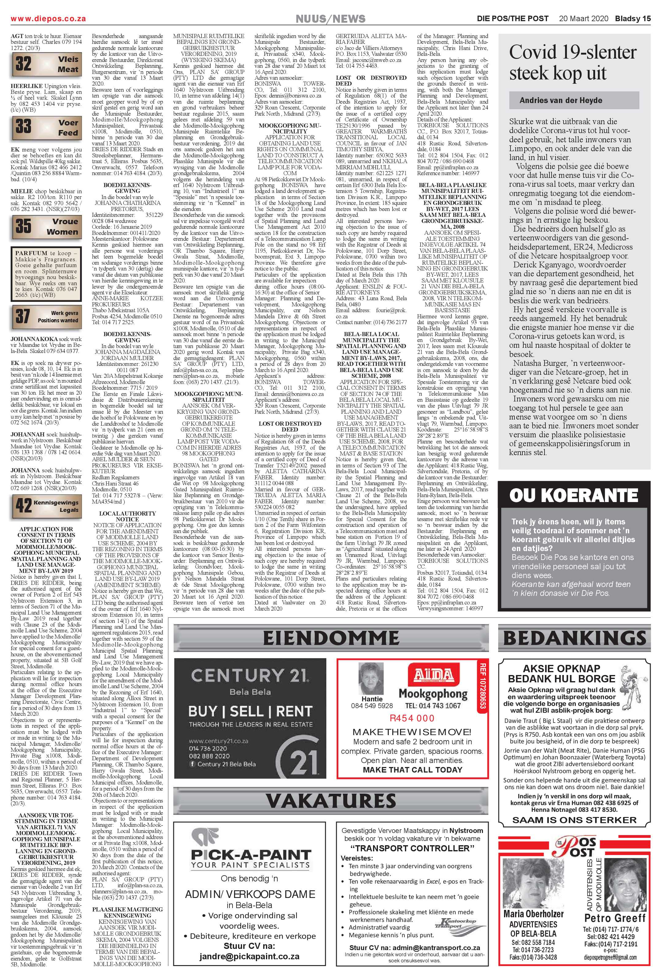 Die Pos 20 Maart 2020 page 15