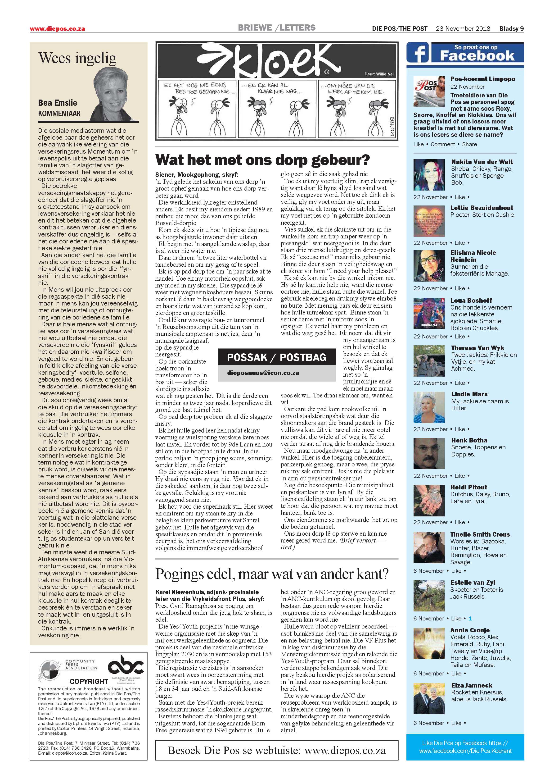 Die Pos 23 November 2018 page 9