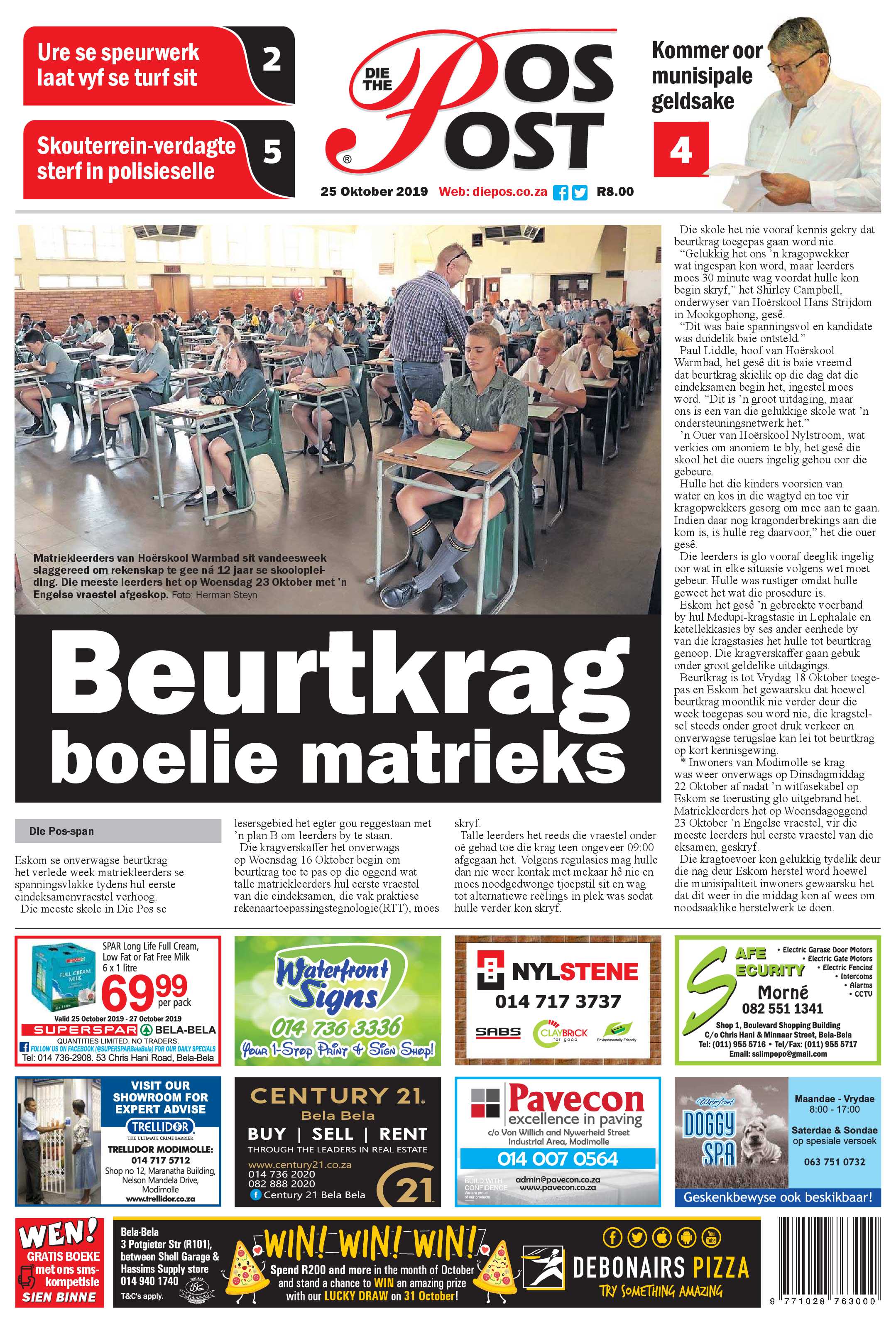 Die Pos 25 October 2019 page 1