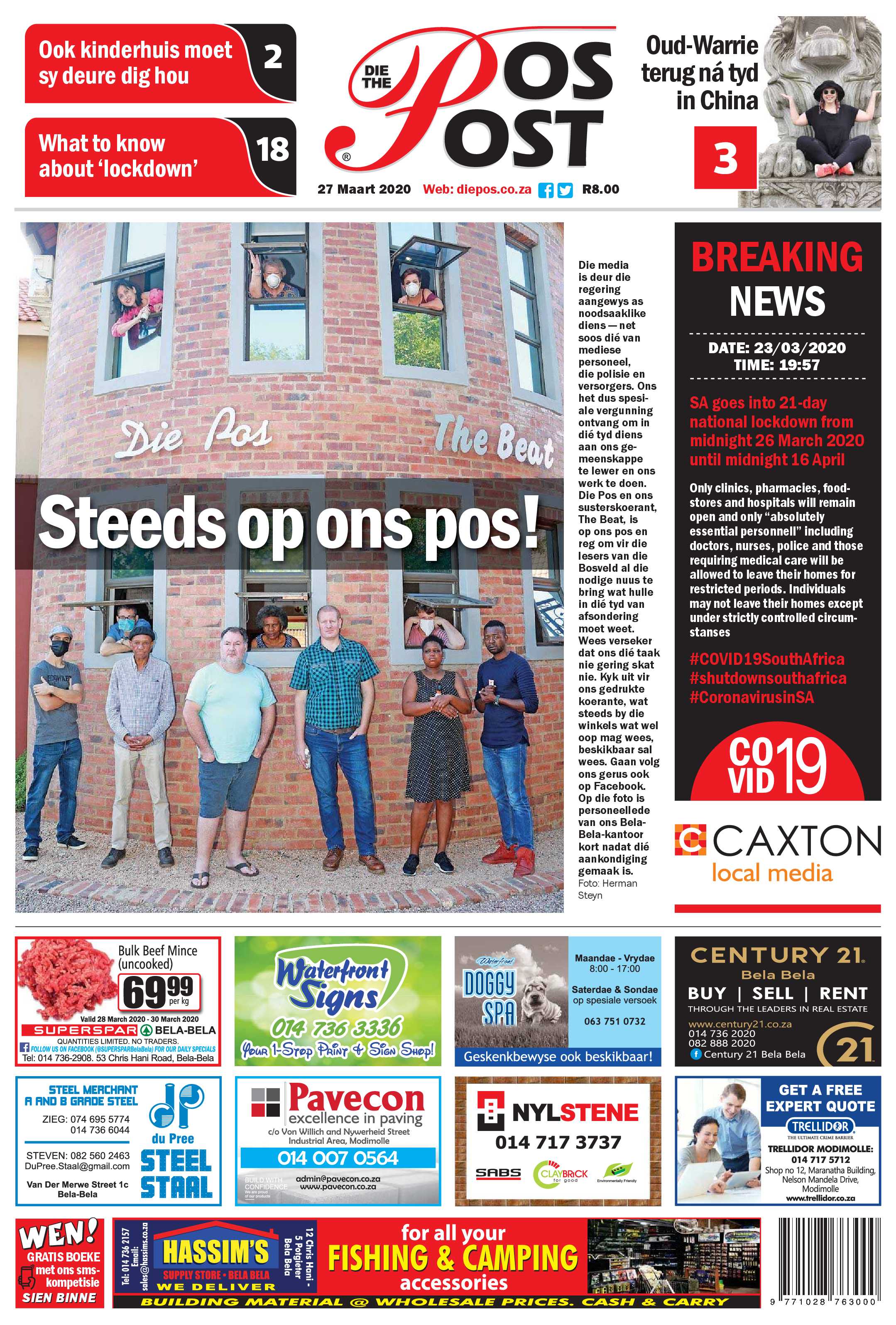 Die Pos 27 Maart 2020 page 1