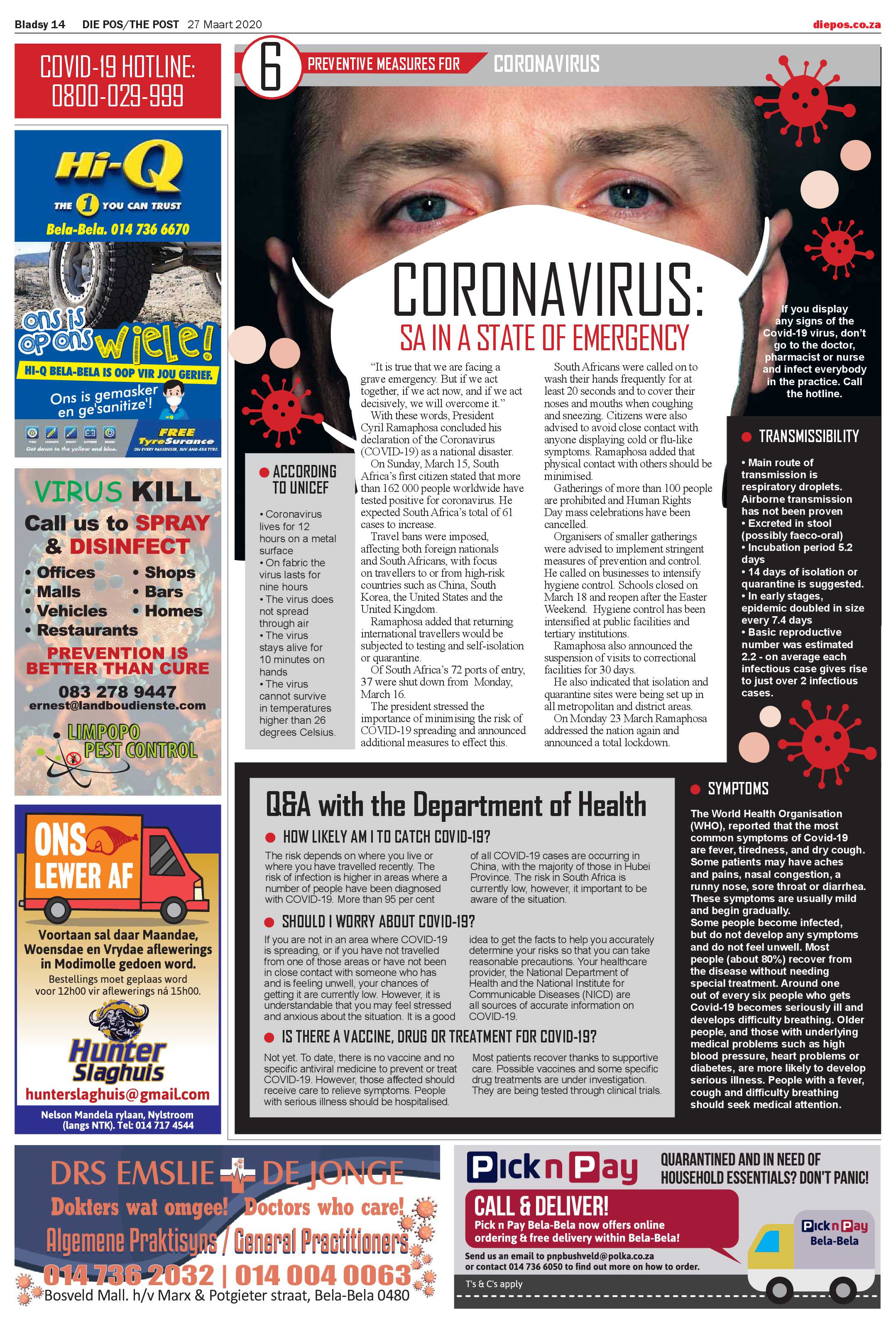 Die Pos 27 Maart 2020 page 14