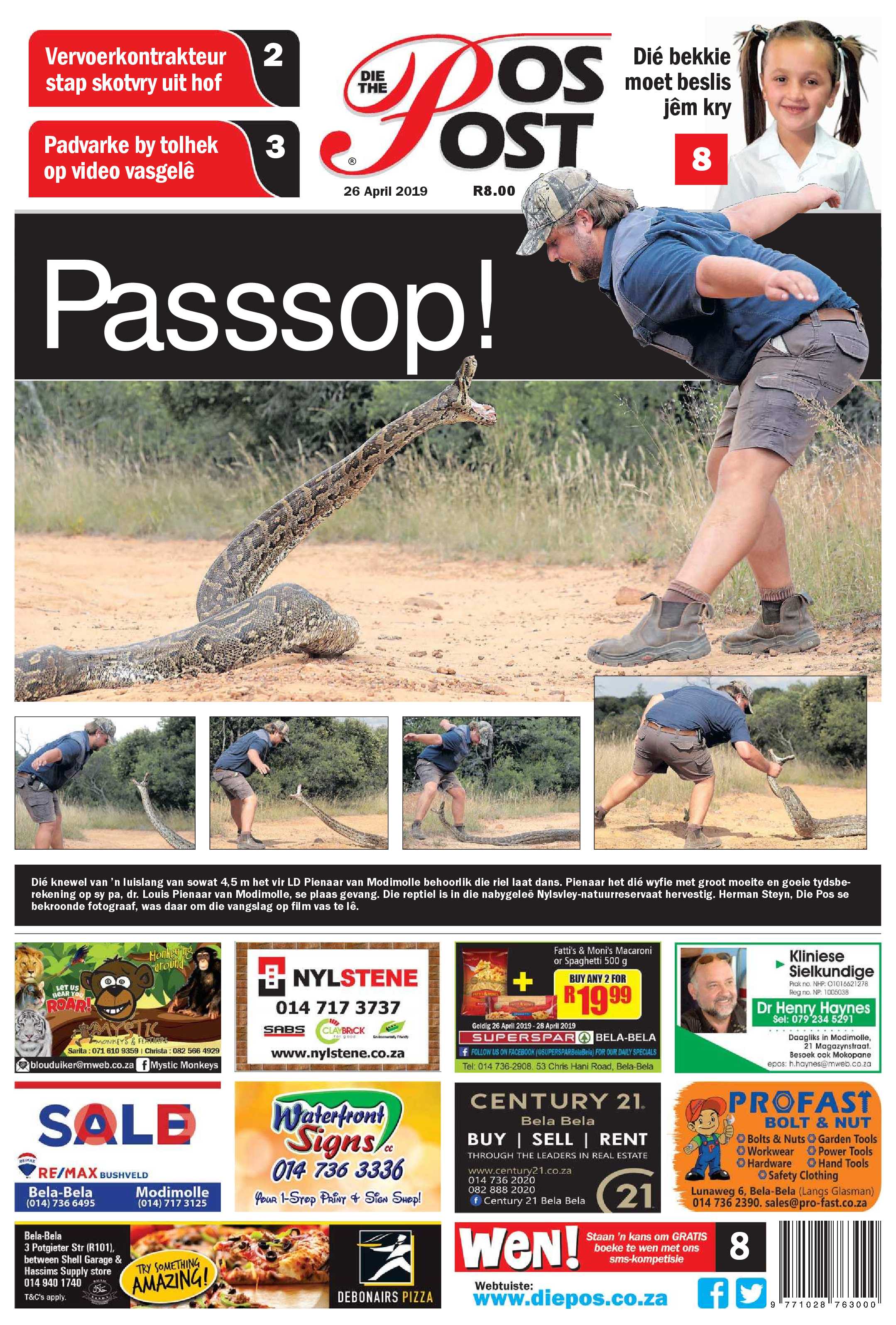 Die Pos 26 April 2019 page 1