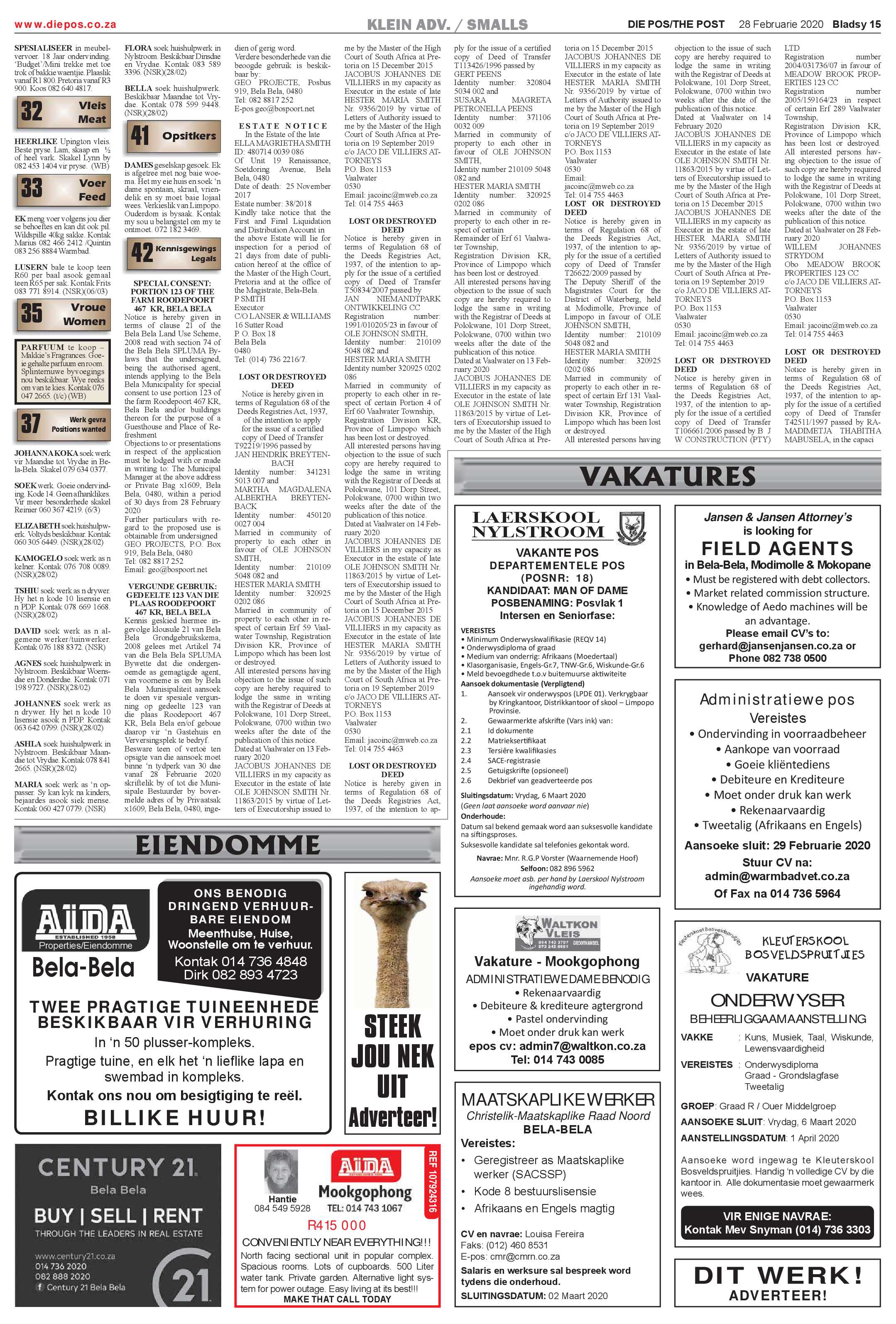 Die Pos 28 Februarie 2020 page 15