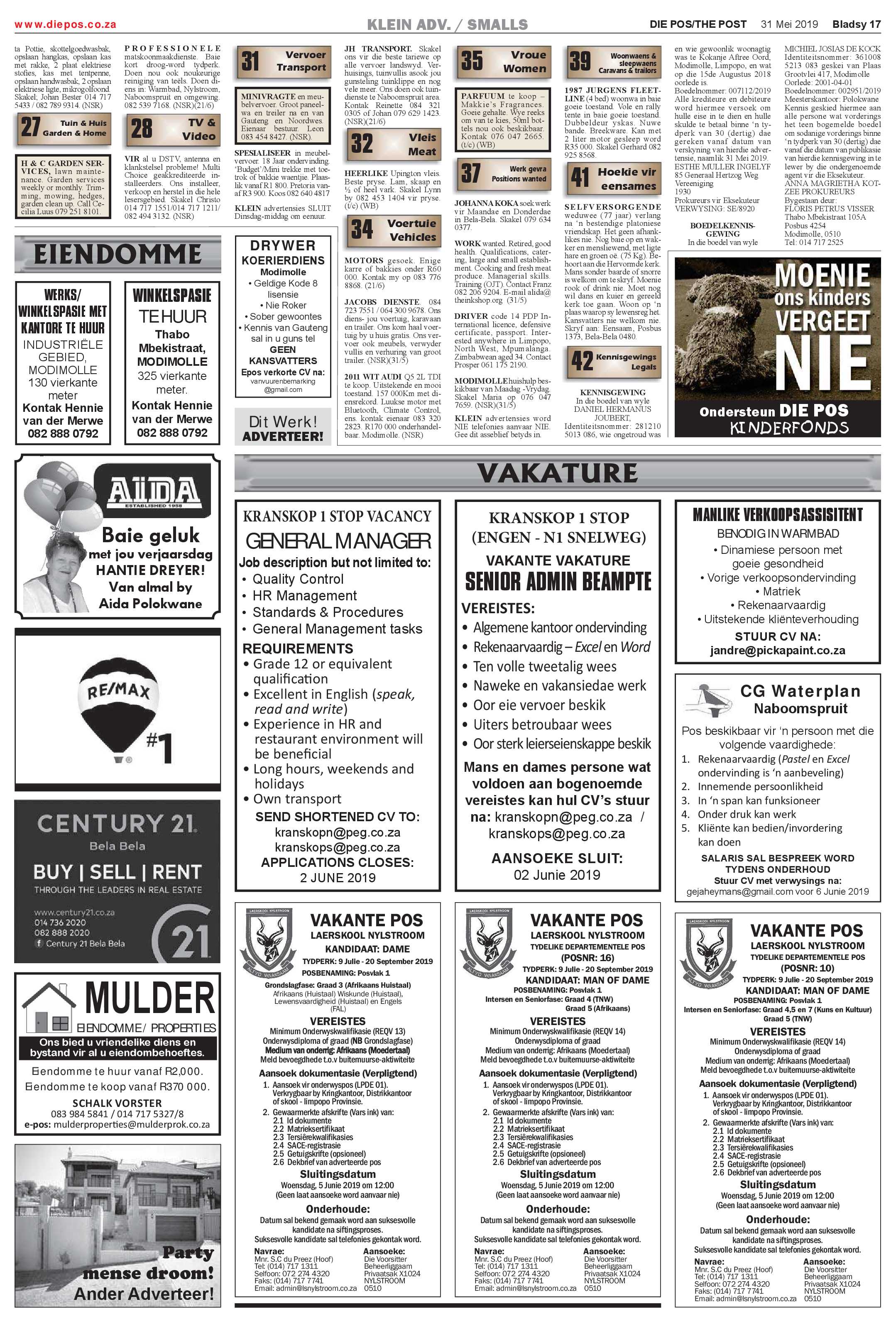 Die Pos 31 May 2019 page 17