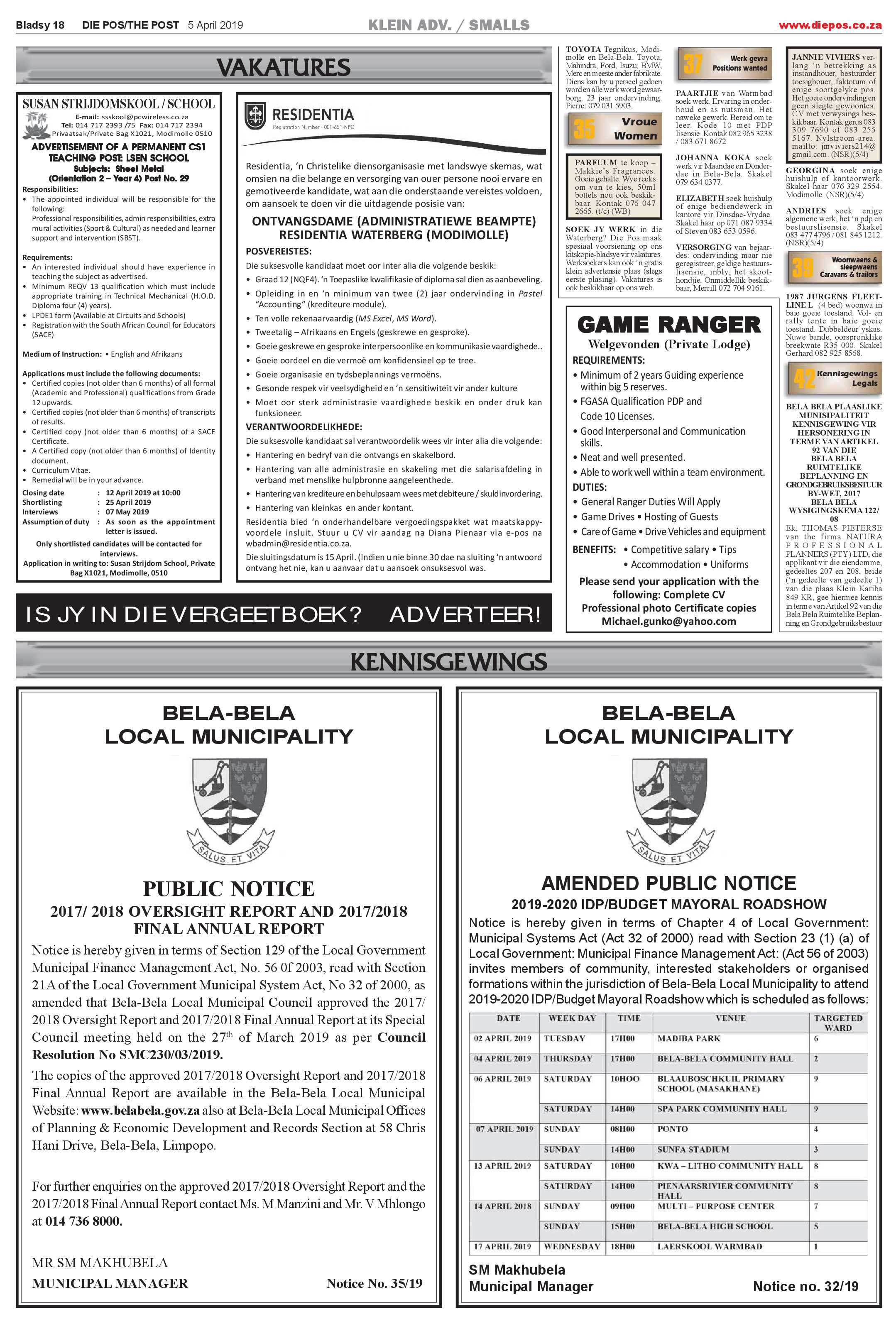 Die Pos 5 April 2019 page 18