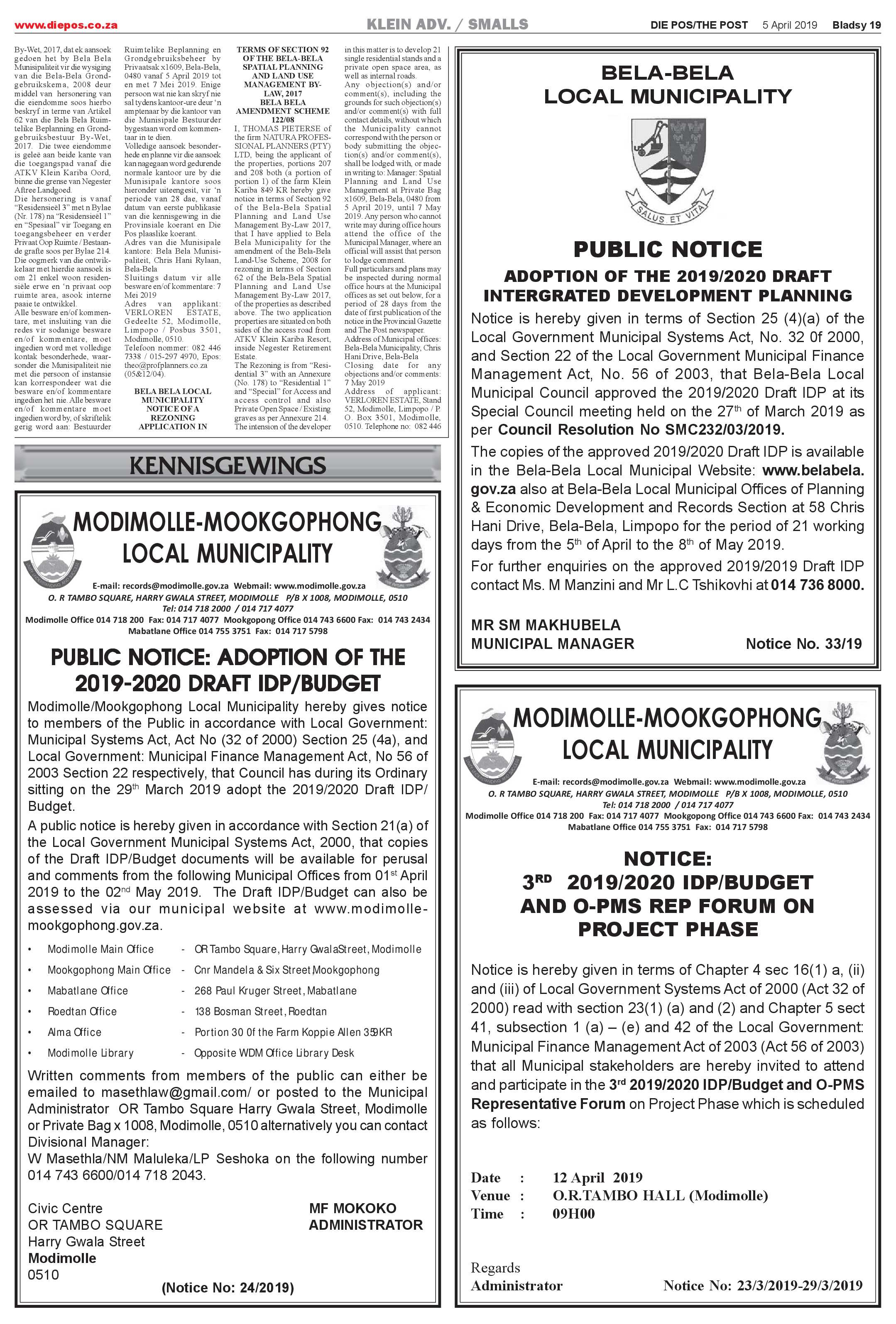 Die Pos 5 April 2019 page 19