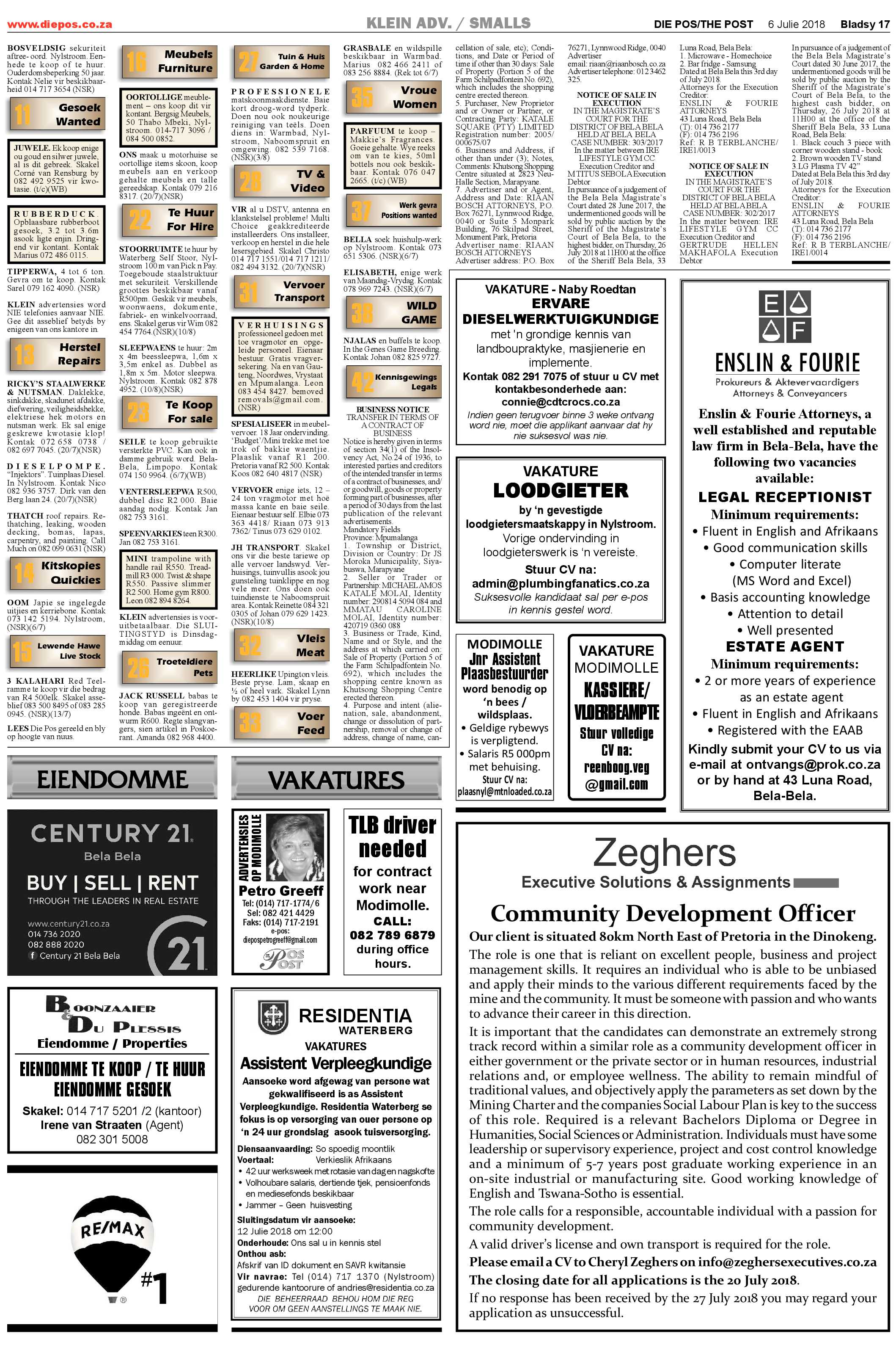 Die Pos Classifieds 6 July 2018 page 2