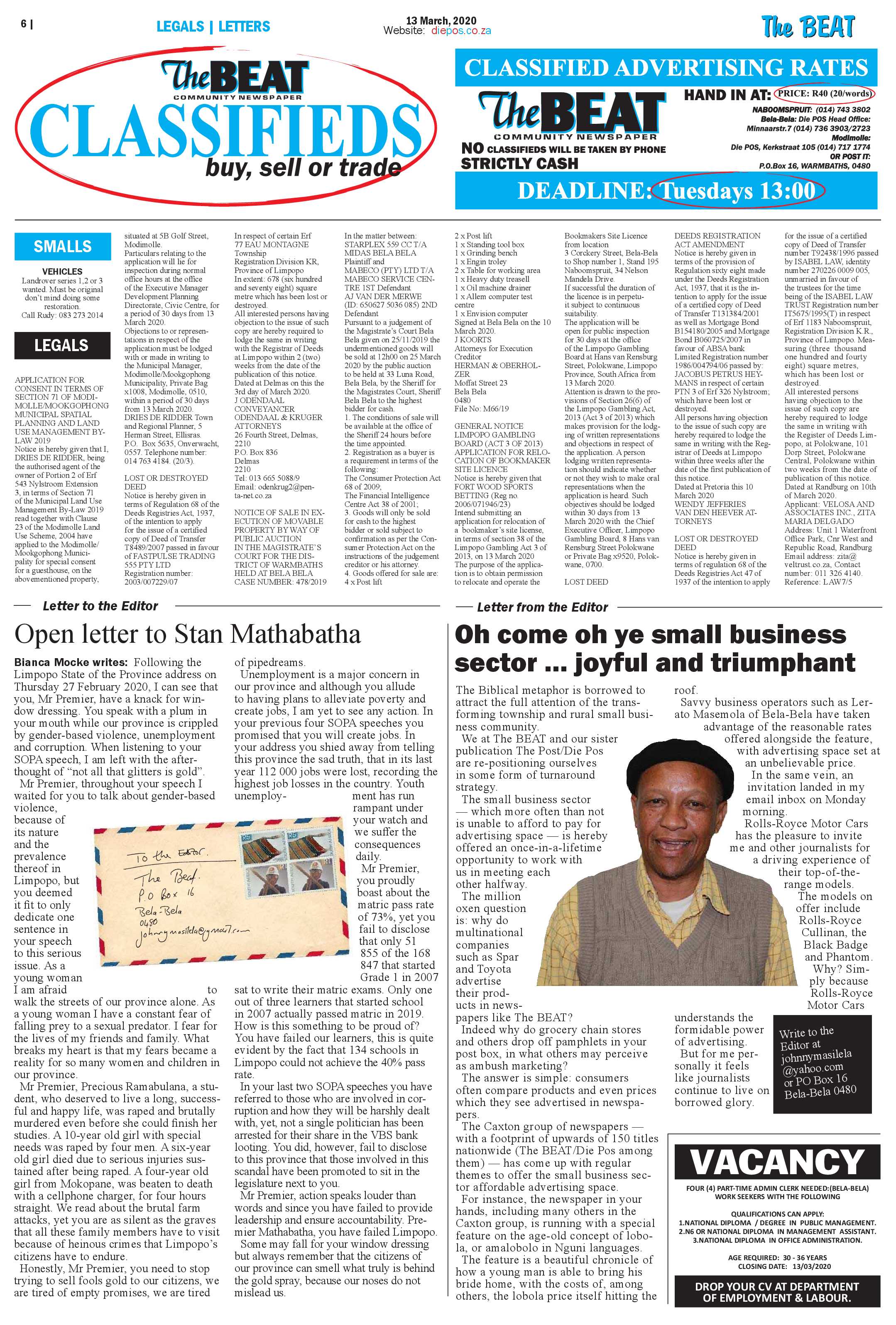 The Beat 13 March 2020 page 6