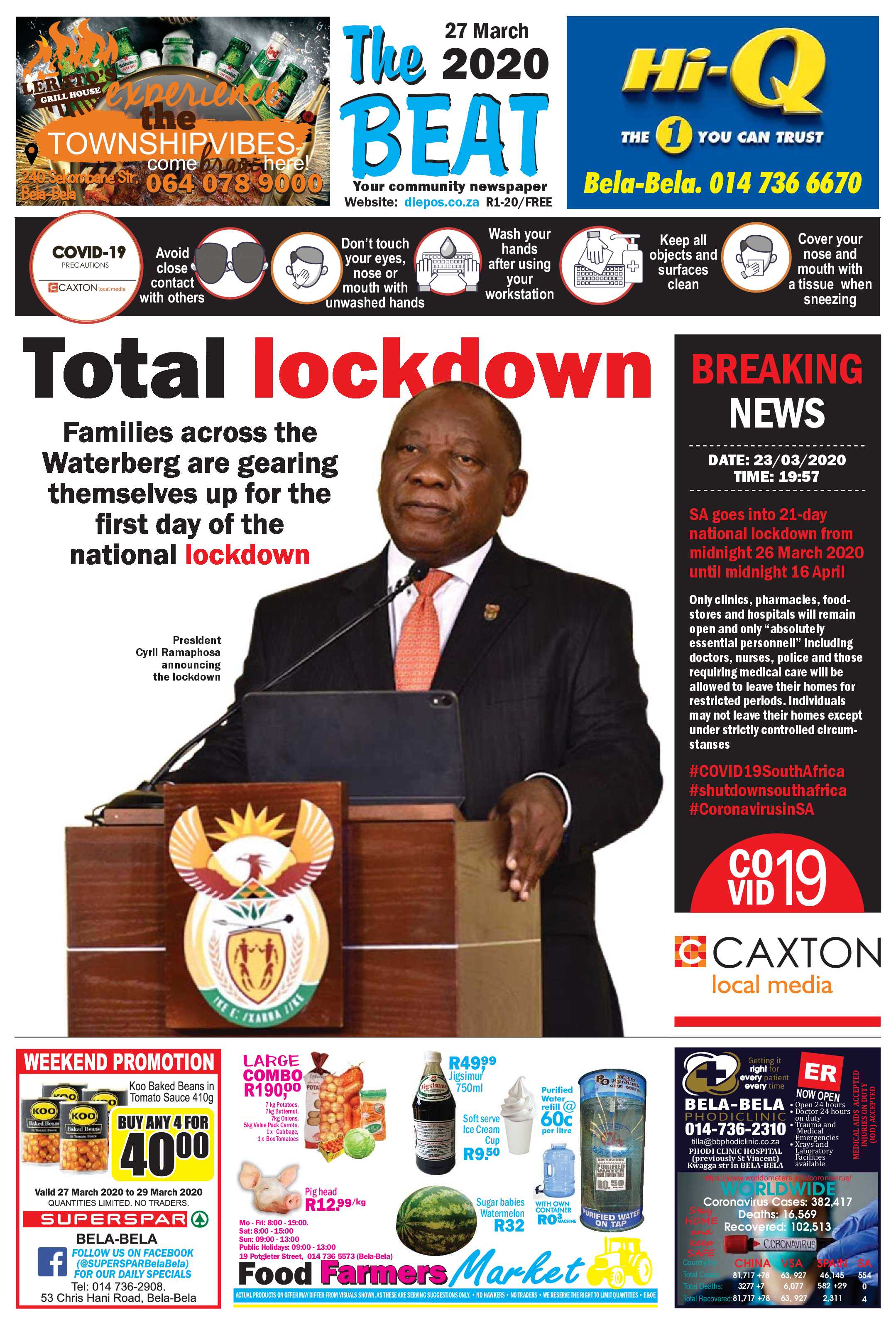 The Beat 27 March 2020 page 1