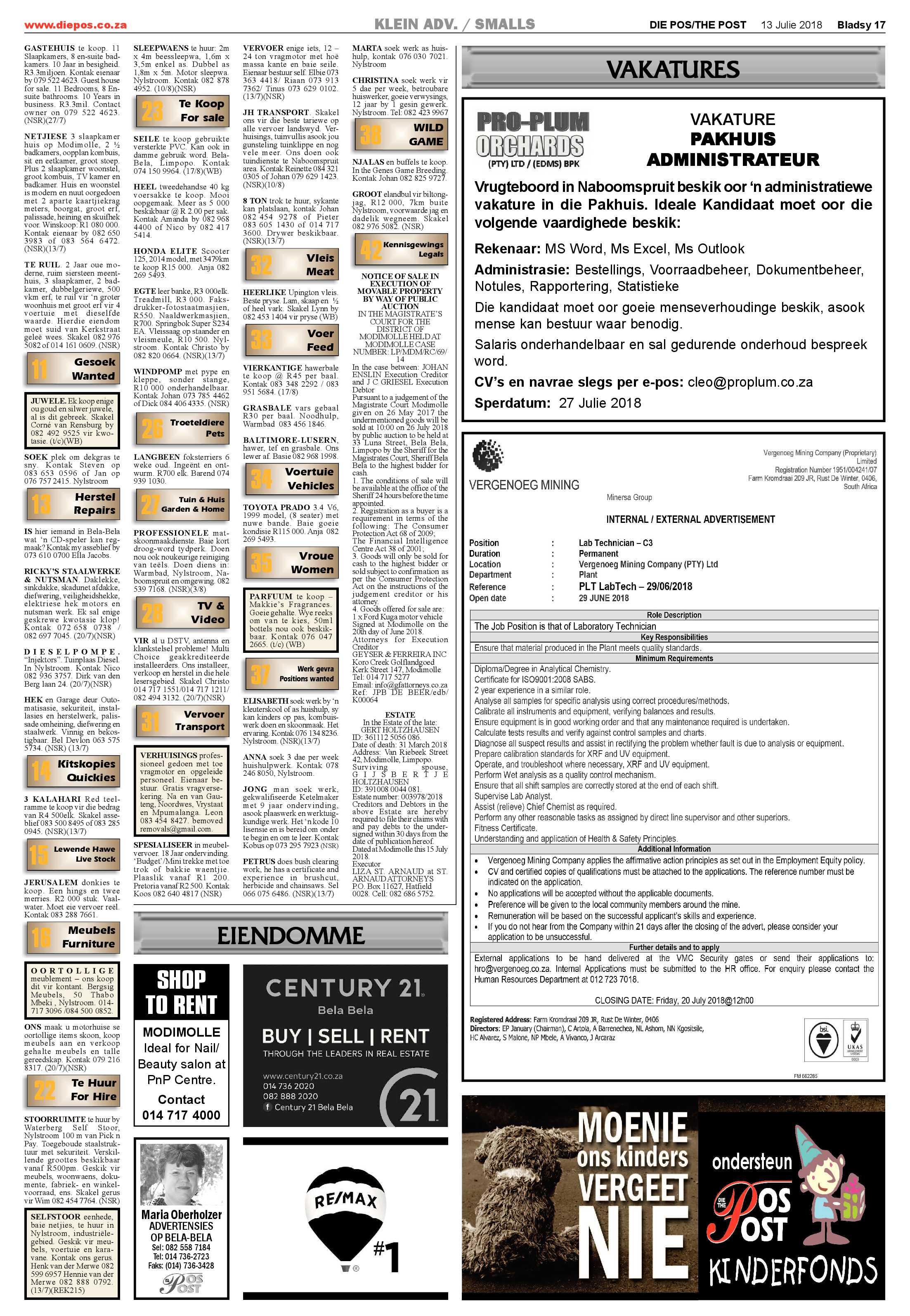 Classifieds 13 July 2018 page 2