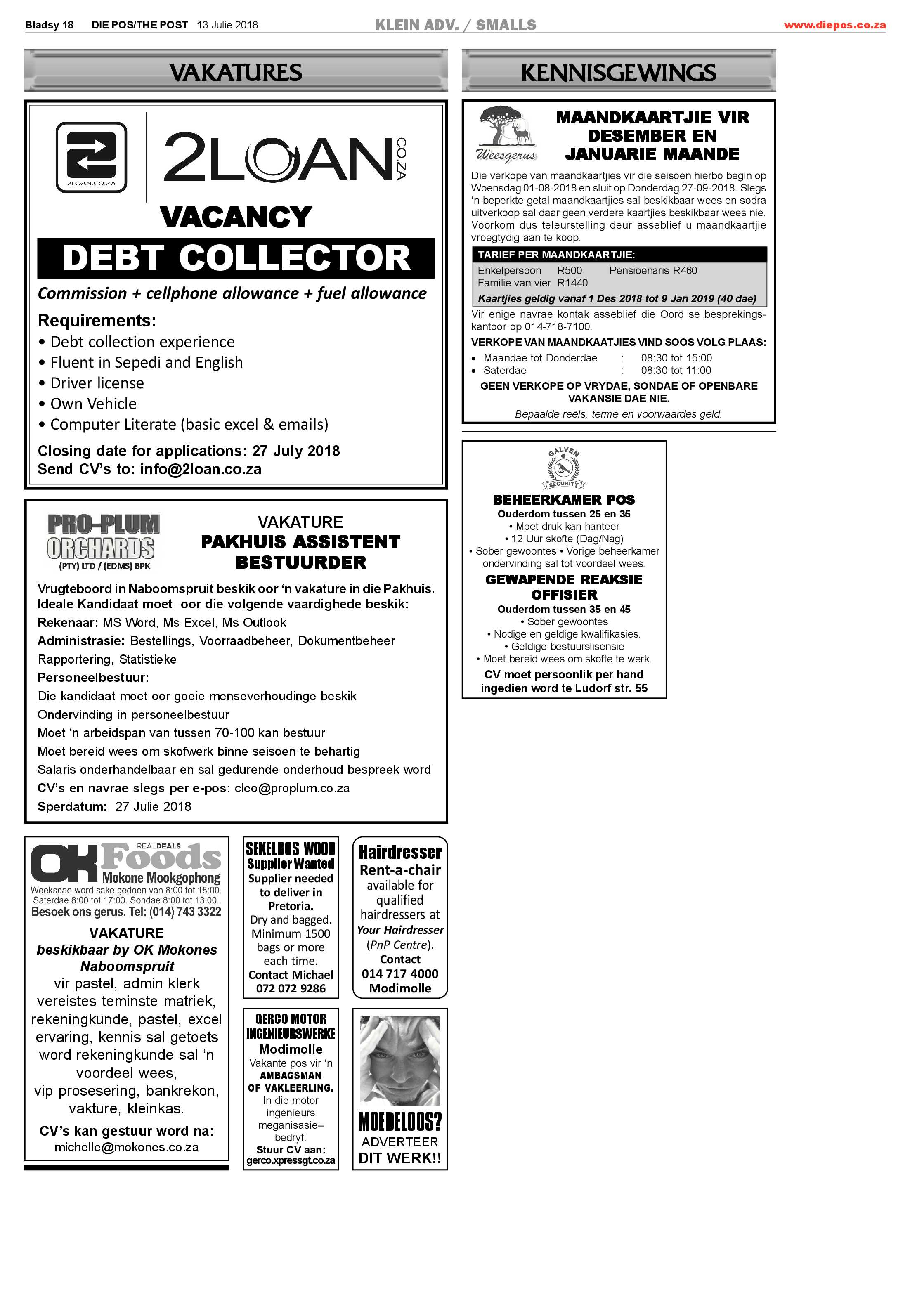 Classifieds 13 July 2018 page 3